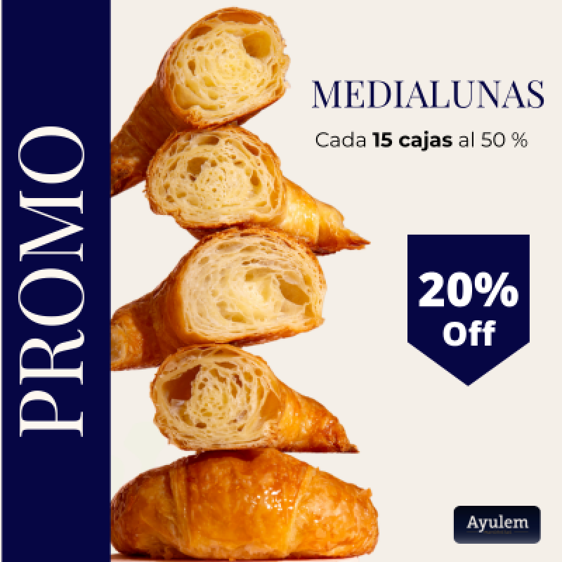 Promo 15 Cajas medialunas de manteca 50%